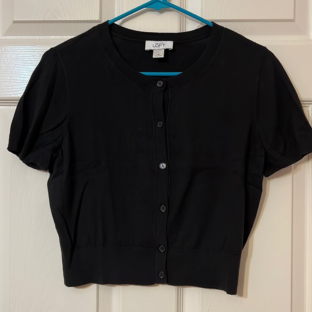 Loft Short Sleeve Cardigan Size M